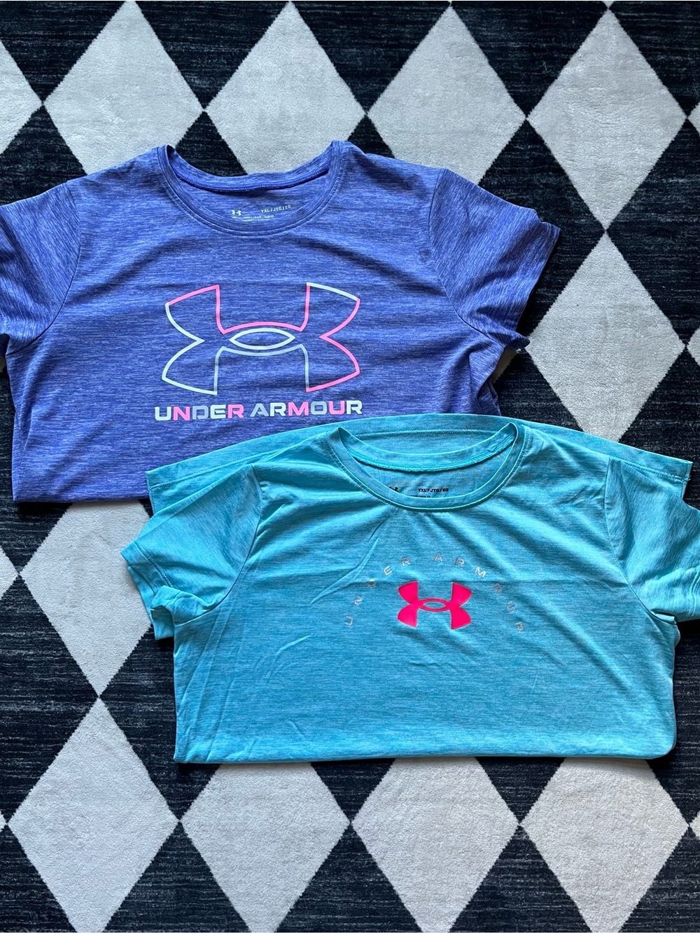 Under Armour Girls' Short Sleeve Tees in Blue & Light Blue
